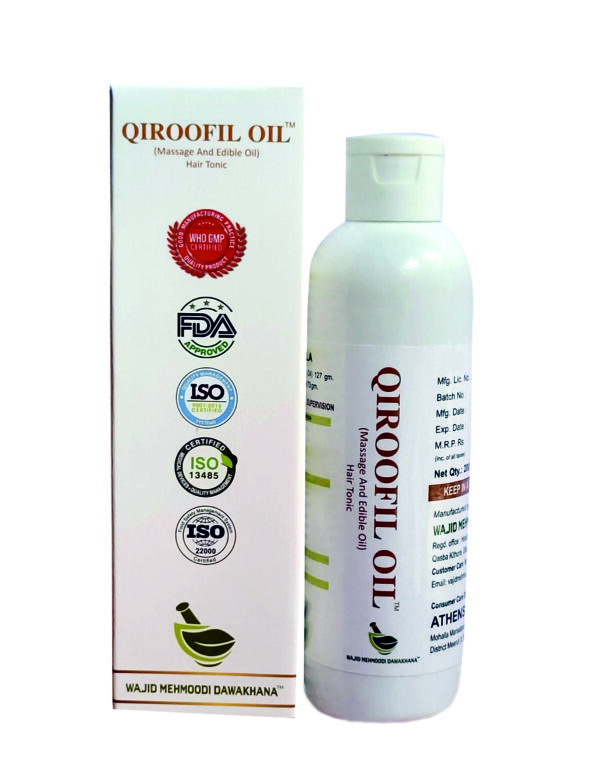 Qiroofil Oil - Massage and Edible Oil Hair Tonic | Fortifies hair strands, preventing breakage and promoting healthy growth | Adds a natural, healthy shine to your hair (200 ml))